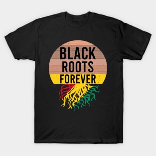 Black Roots Forever  Black History Month Honoring Sunset T-Shirt